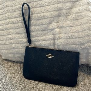 Coach signature canvas black wristlet